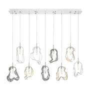 Norah 9-Light 51" LED Linear Chandelier, Polished Nickel Finish - Bees Lighting