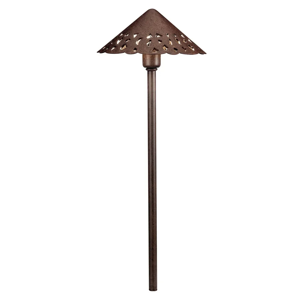 Cast Hammered Roof LED Path Light, Textured Tannery Bronze - Bees Lighting
