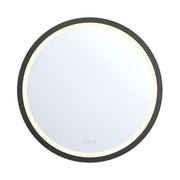 Artell 32" Round LED Mirror, Black Finish - Bees Lighting
