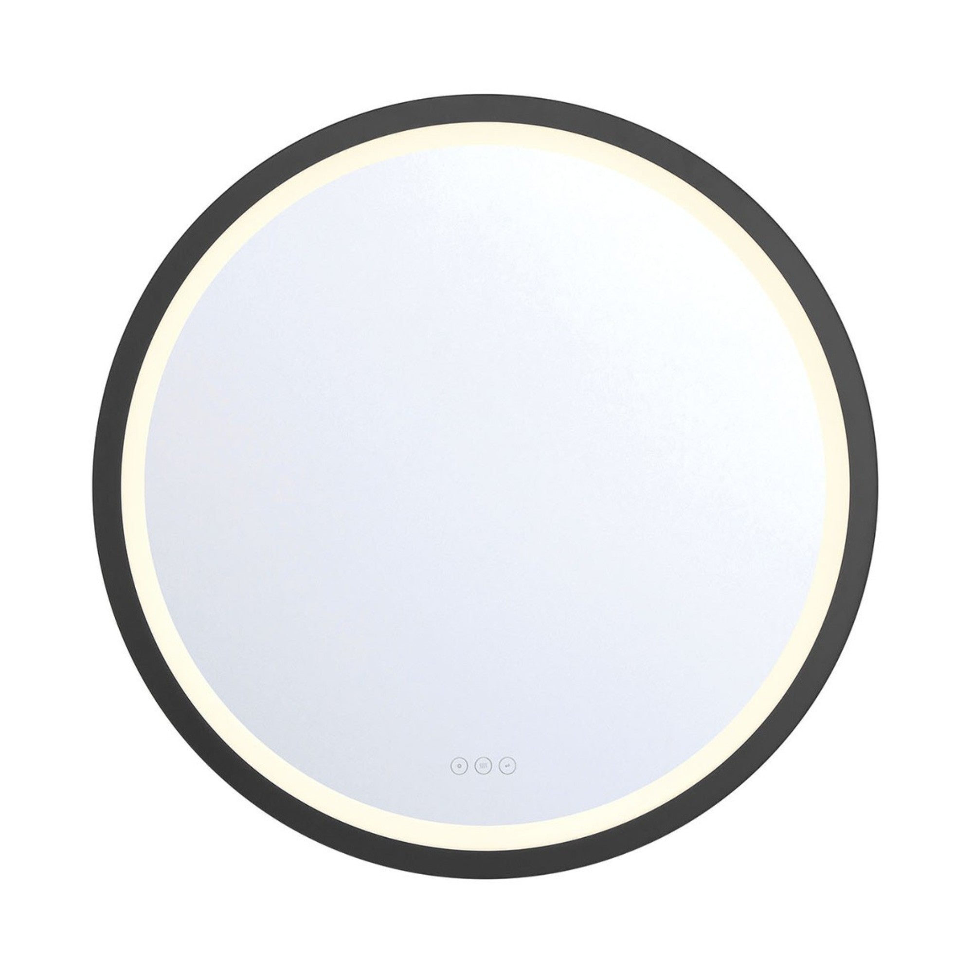 Artell 32" Round LED Mirror, Black Finish - Bees Lighting