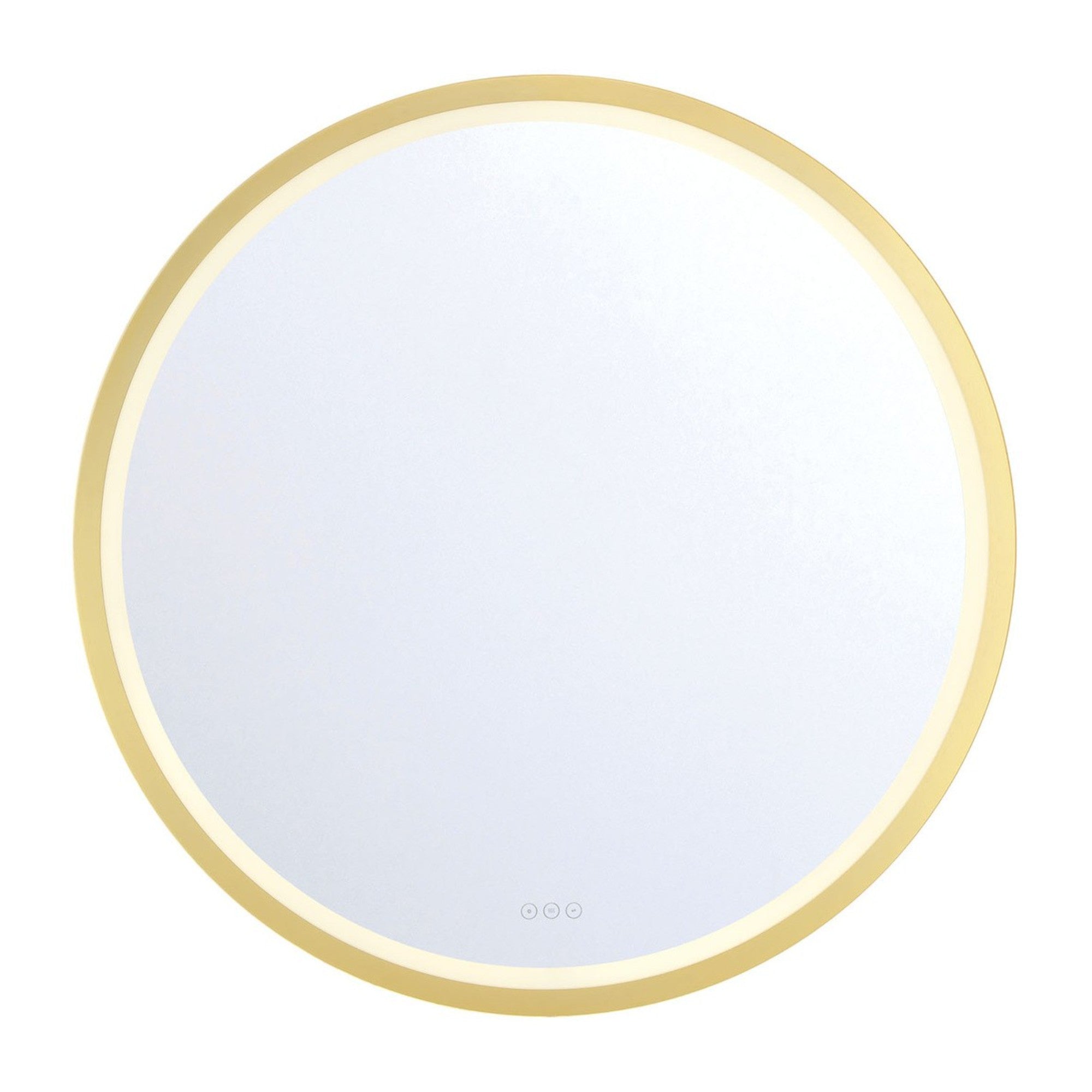 Artell 42" Round LED Mirror, Gold Finish - Bees Lighting