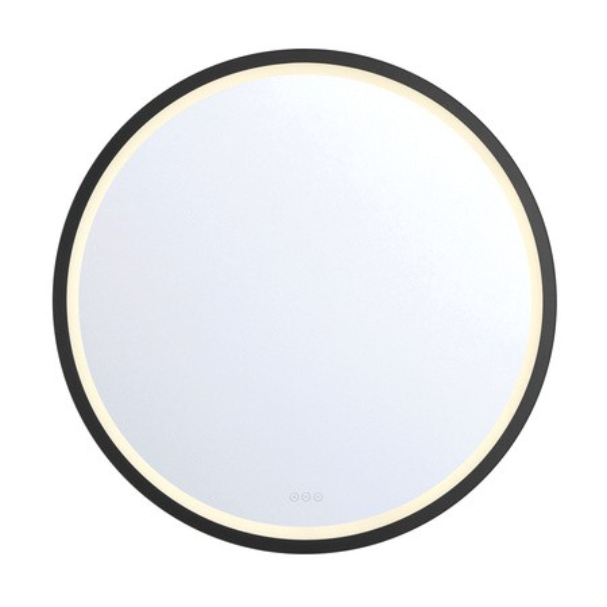 Artell 42" Round LED Mirror, Black Finish - Bees Lighting