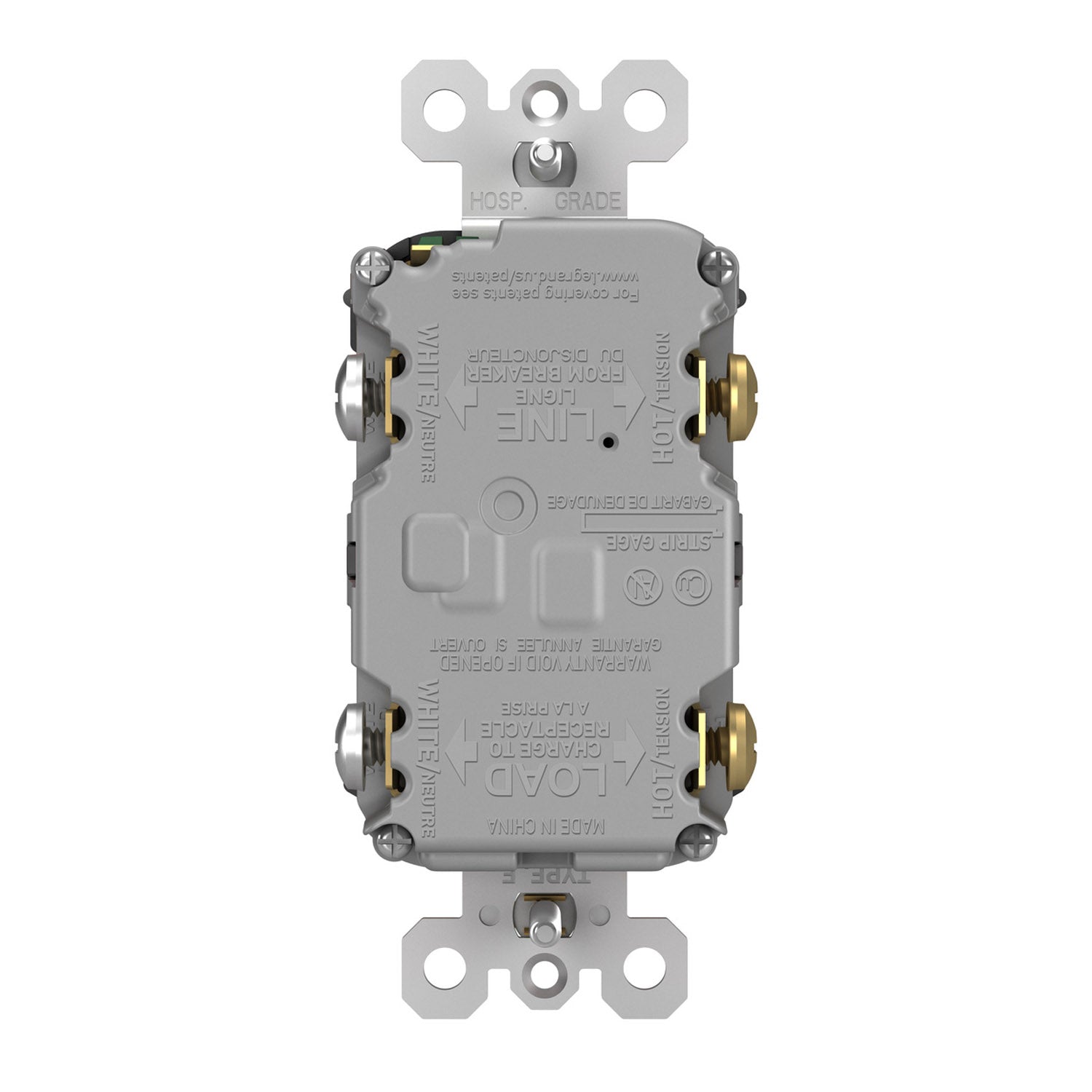 radiant 15A GFCI Self-Test Decorator Duplex Receptacle, Black - Bees Lighting