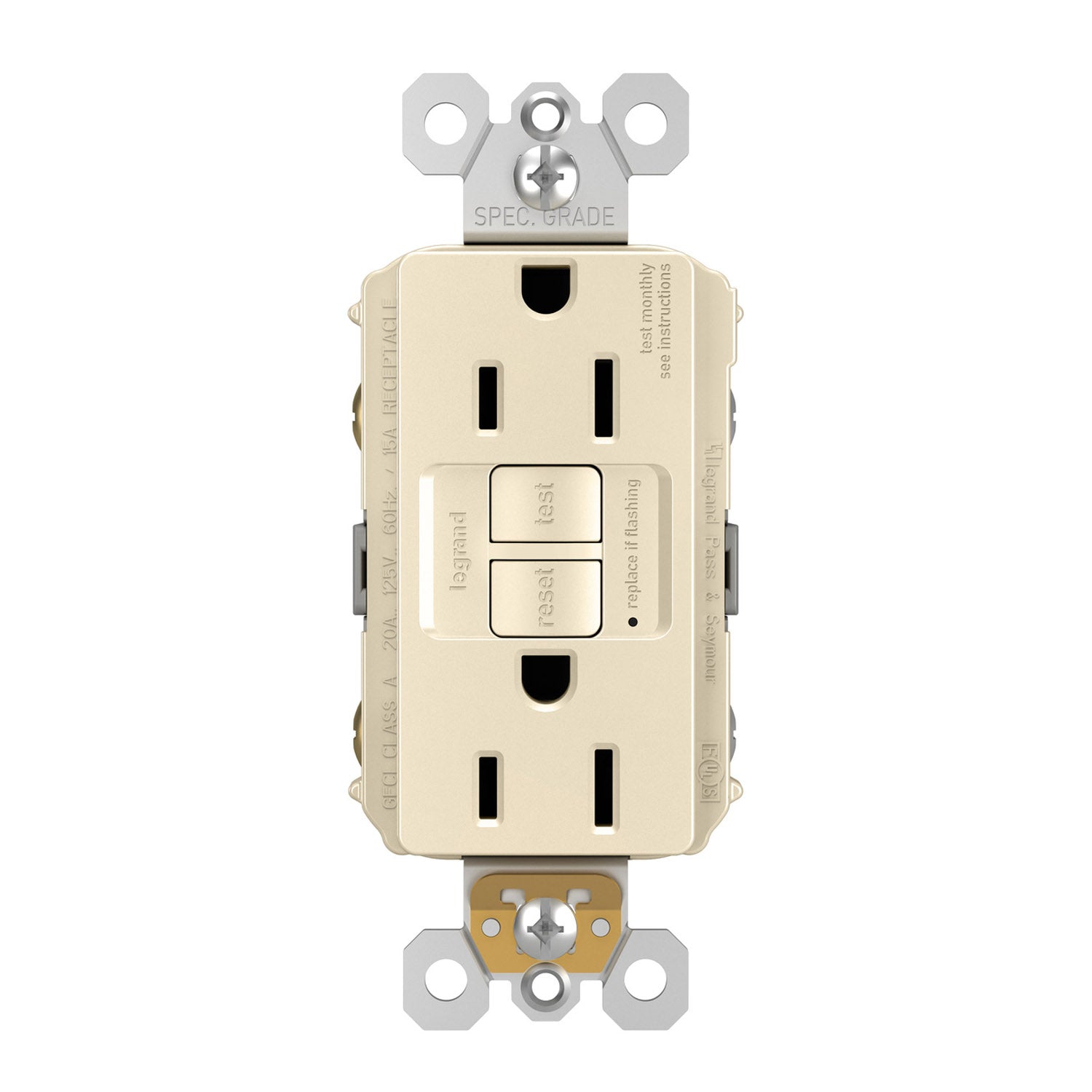 radiant 15A GFCI Self-Test Decorator Duplex Receptacle - Bees Lighting