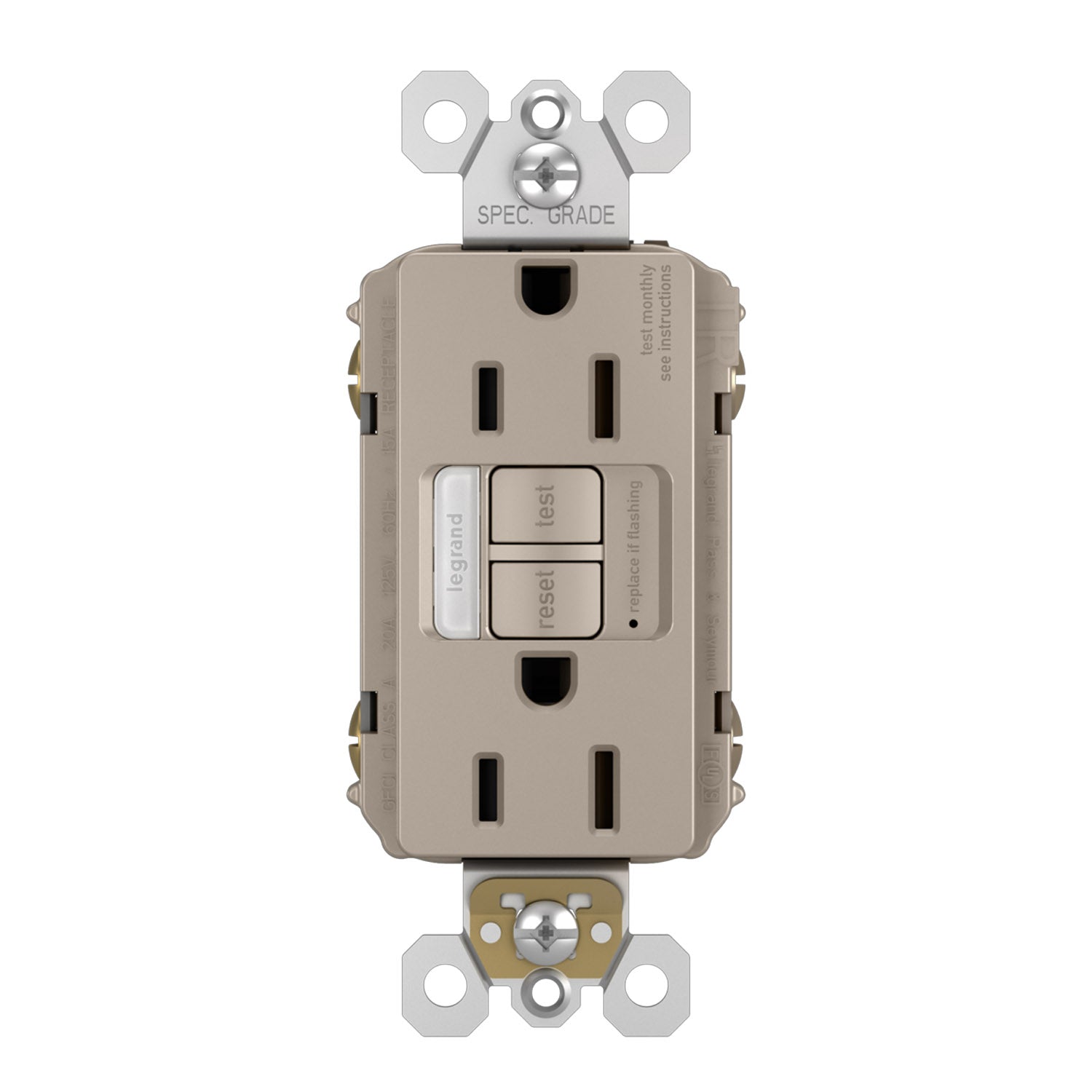 radiant Tamper-Resistant 15A Self-Test GFCI Receptacles with SafeLock Protection and Night Light - Bees Lighting