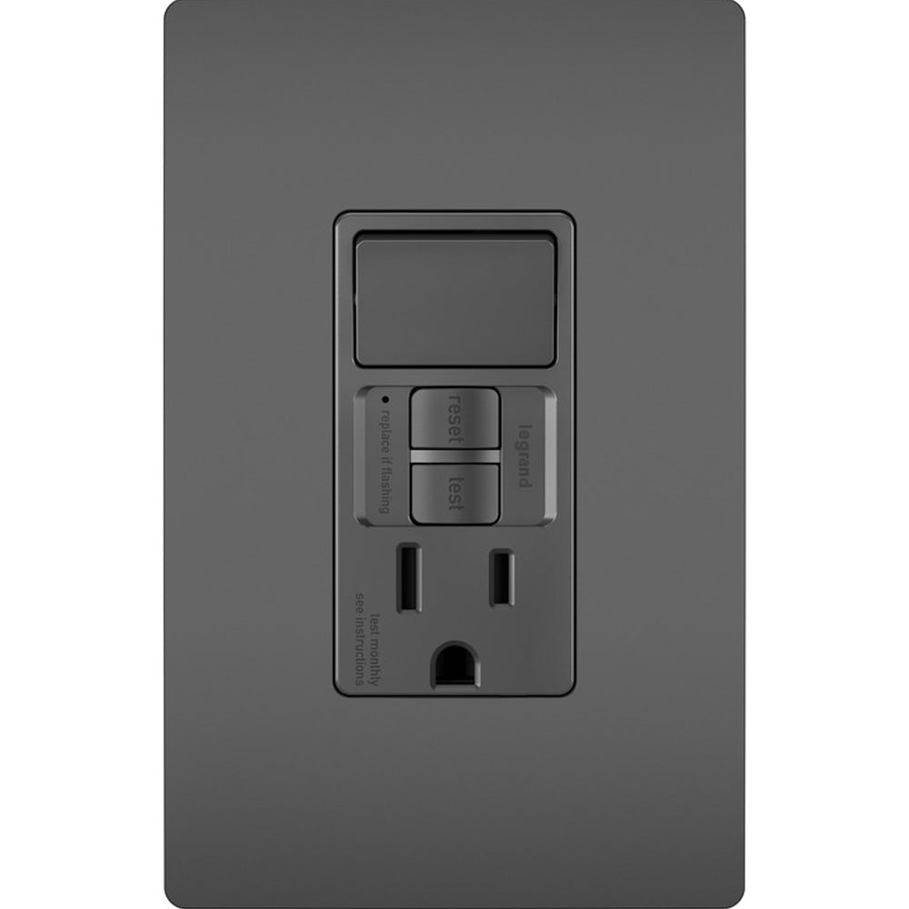 radiant Single Pole Switch and Tamper-Resistant 15A GFCI Receptacle, Black - Bees Lighting