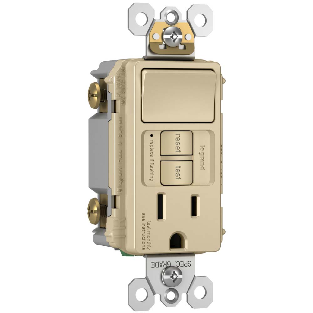 radiant Single Pole Switch and Tamper-Resistant 15A GFCI Receptacle, Ivory - Bees Lighting