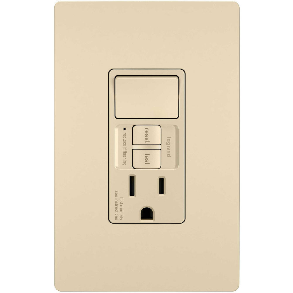 radiant Single Pole Switch and Tamper-Resistant 15A GFCI Receptacle, Ivory - Bees Lighting