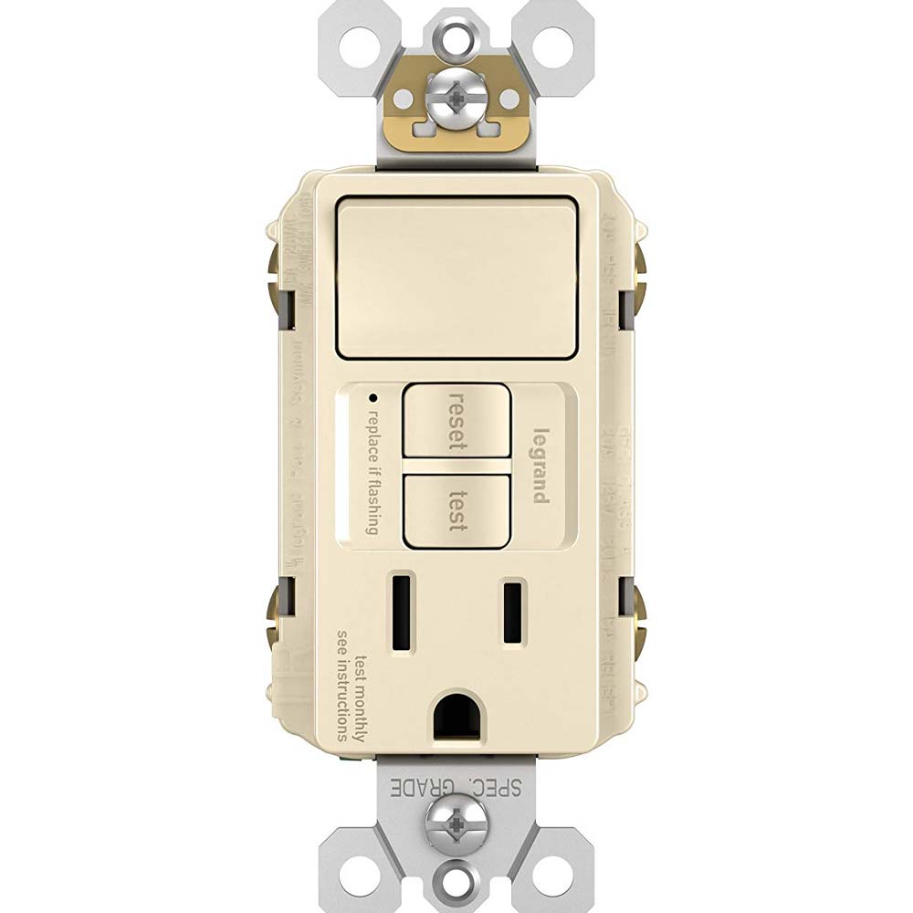 radiant Single Pole Switch and Tamper-Resistant 15A GFCI Receptacle, Light Almond - Bees Lighting