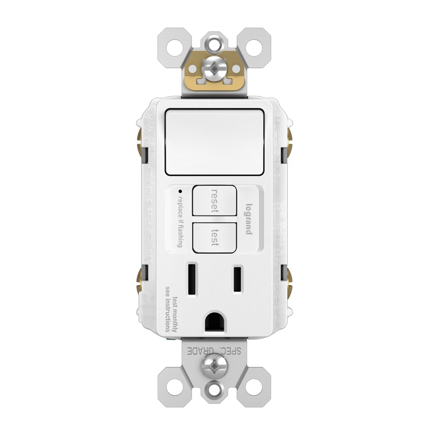 Legrand radiant Combination Single Pole Switch and Tamper-Resistant 15A GFCI Receptacle - Bees Lighting
