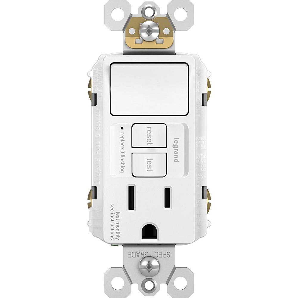 Radiant 15 Amp GFCI Outlet Switch Combo Tamper-Resistant White - Bees Lighting