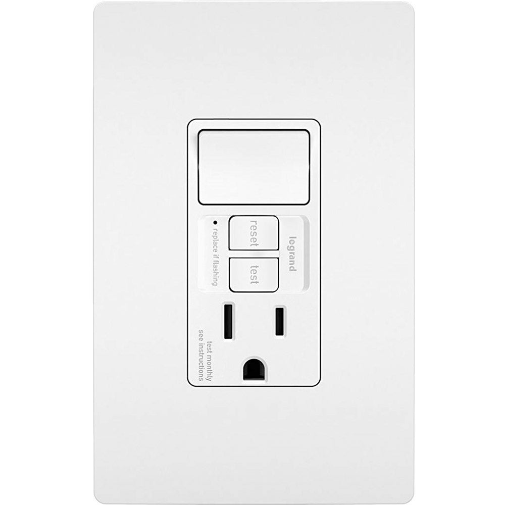radiant Single Pole Switch and Tamper-Resistant 15A GFCI Receptacle, White - Bees Lighting