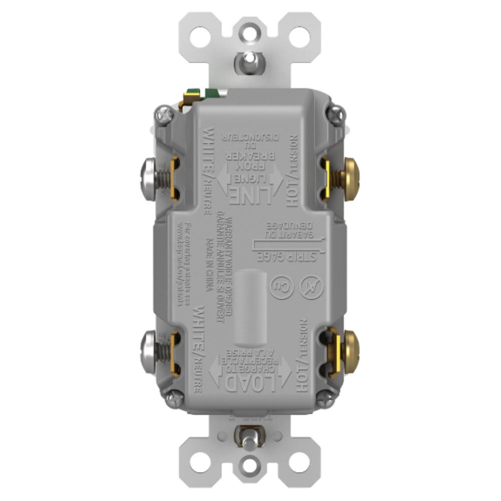Radiant 15 Amp GFCI Outlet with USB-C Outlet Tamper-Resistant White