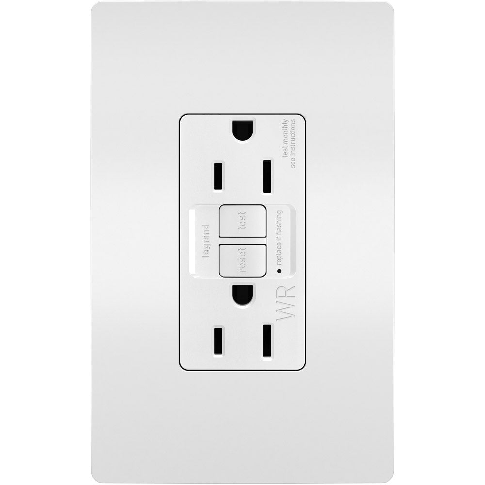 radiant 15A Self-Test Tamper-Resistant Weather-Resistant GFCI Receptacle, White - Bees Lighting
