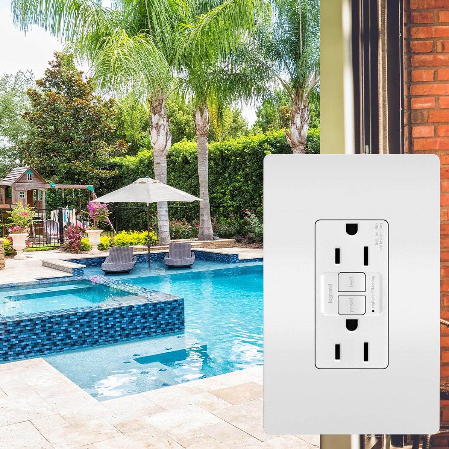 radiant Tamper-Resistant Weather-Resistant 15A Self-Test GFCI Receptacle, White - Bees Lighting