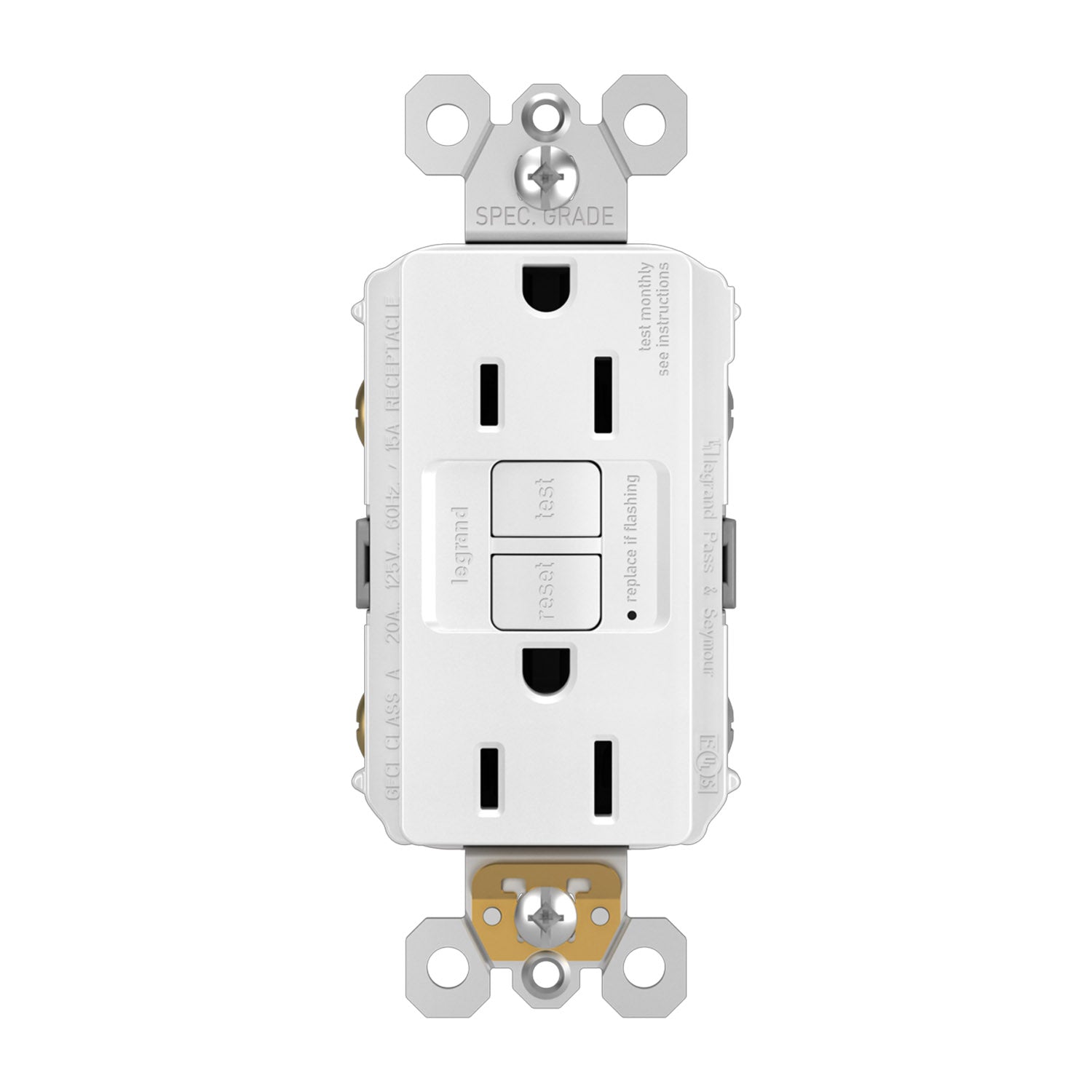 radiant 15A GFCI Self-Test Decorator Duplex Receptacle - Bees Lighting