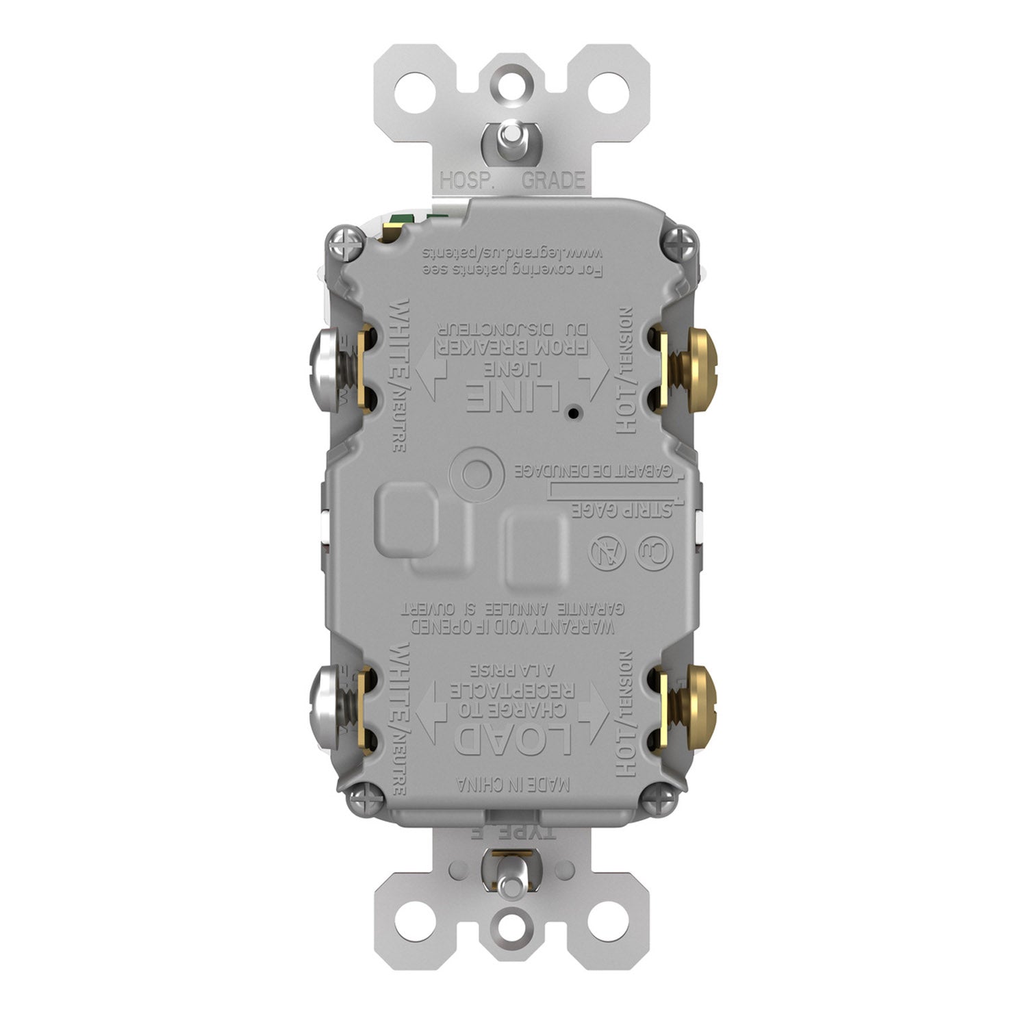 radiant 15A GFCI Self-Test Decorator Duplex Receptacle, White - Bees Lighting