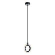 Halo 8" LED Mini Pendant, Black Finish - Bees Lighting