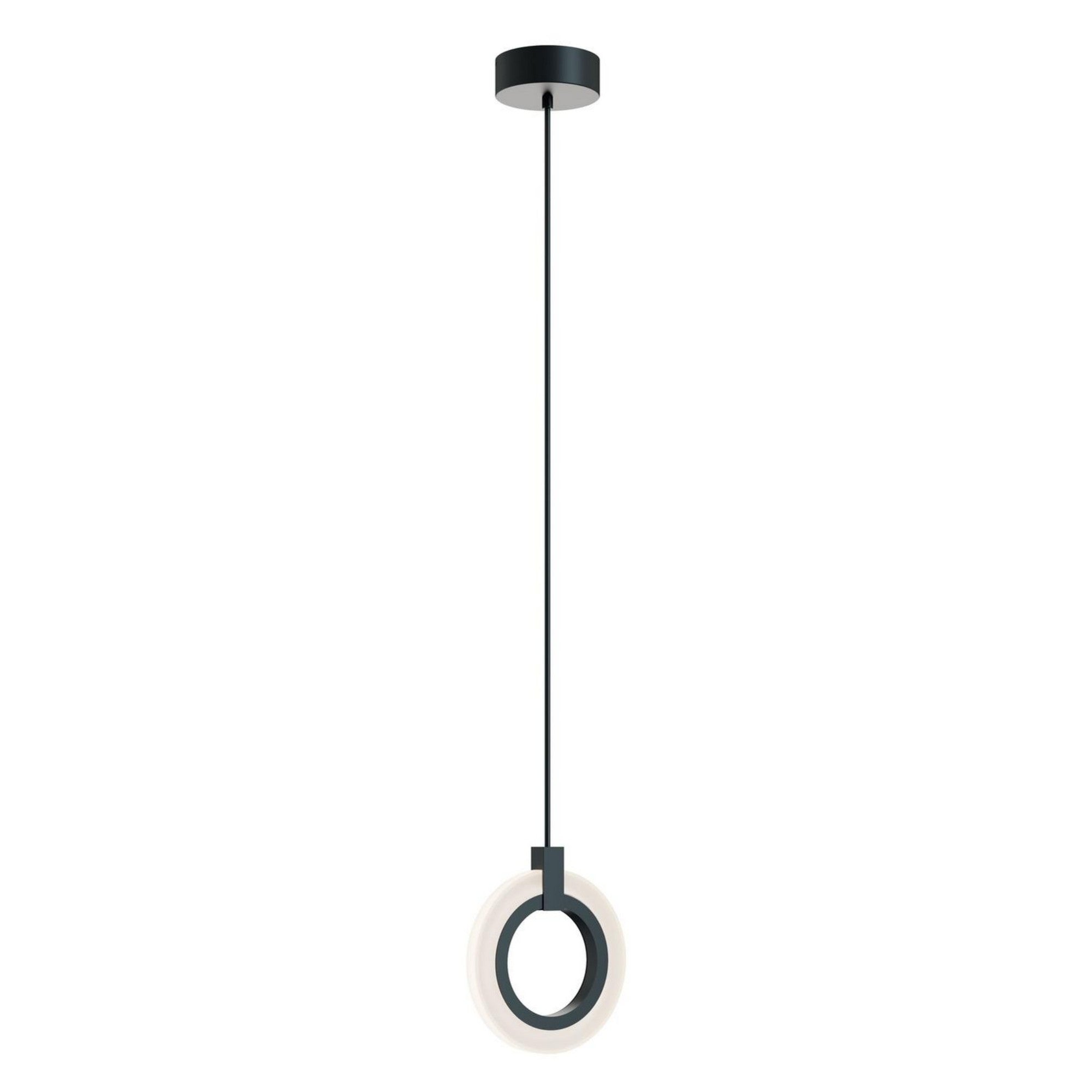 Halo 8" LED Mini Pendant, Black Finish - Bees Lighting