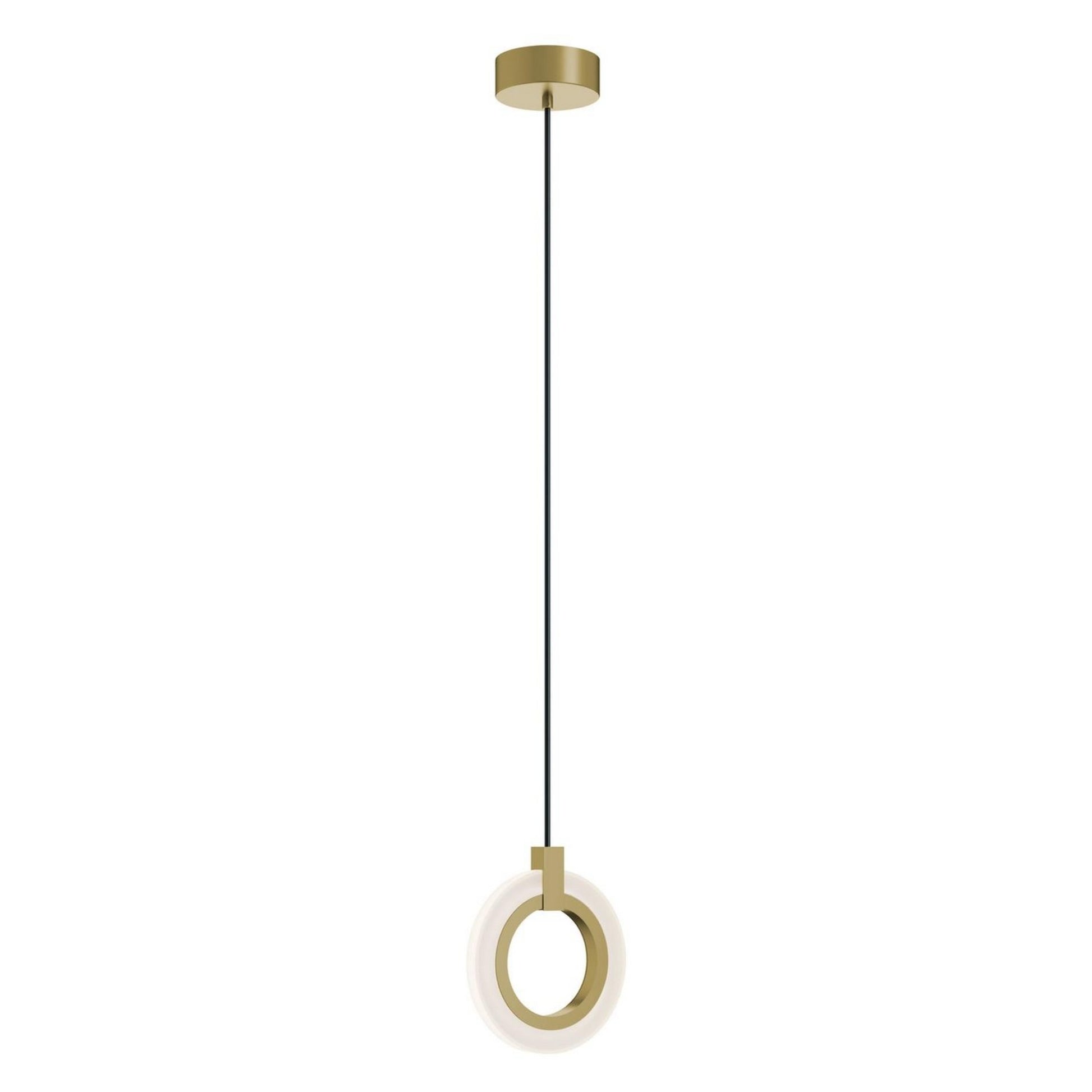 Halo 8" LED Mini Pendant, Light Antique Brass Finish - Bees Lighting