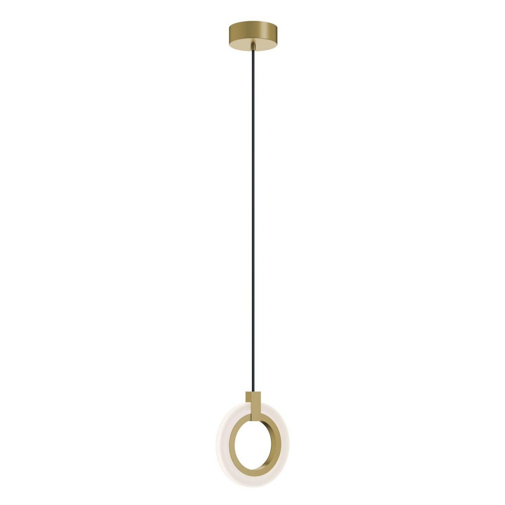 Halo 8" LED Mini Pendant, Light Antique Brass Finish - Bees Lighting