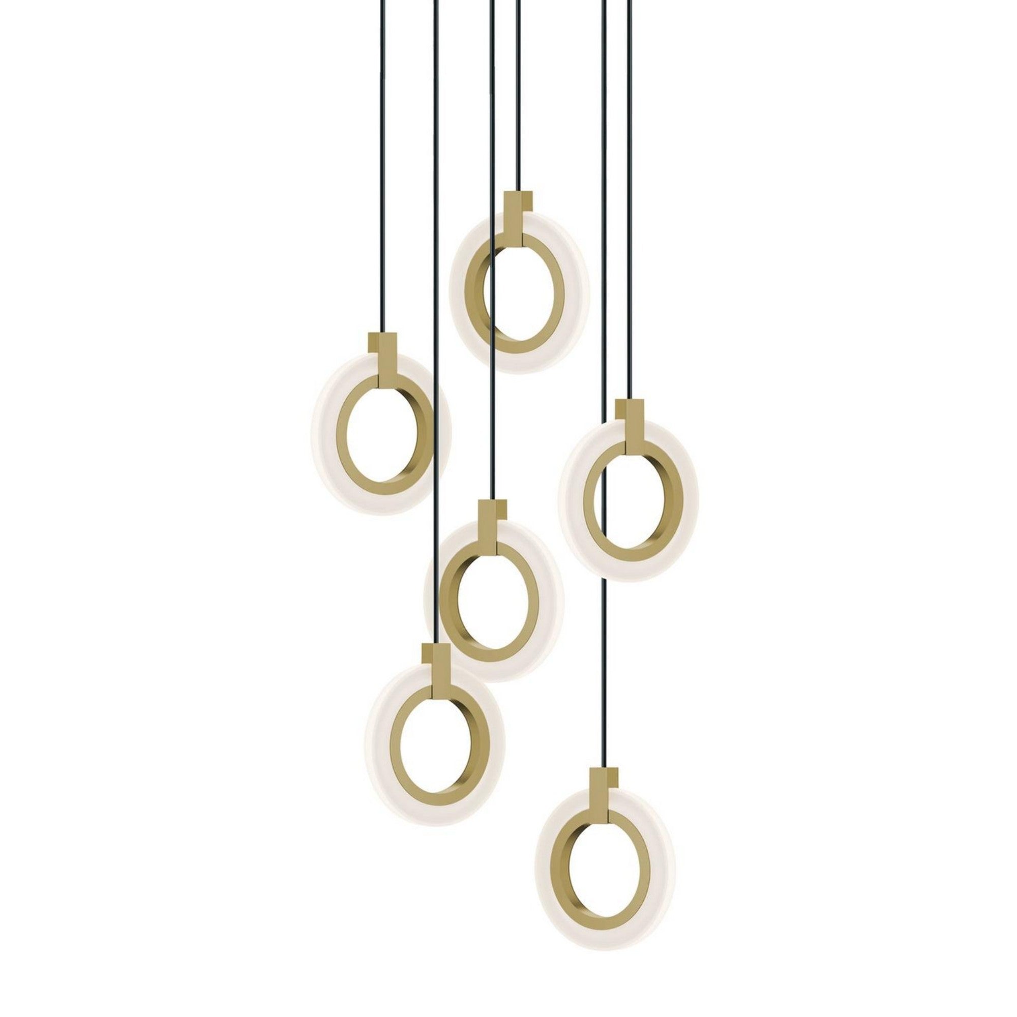 Halo 18" LED Pendant, Light Antique Brass Finish - Bees Lighting