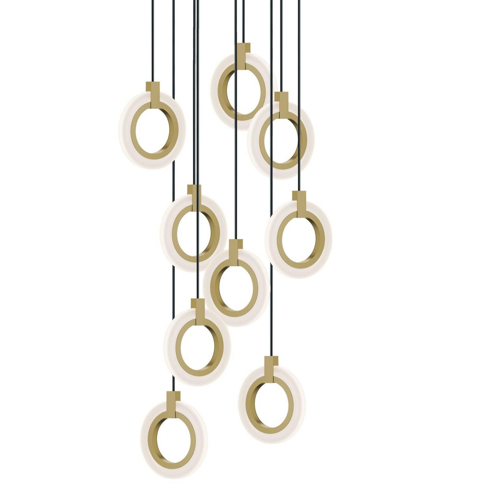 Halo 24" LED Pendant, Light Antique Brass Finish - Bees Lighting