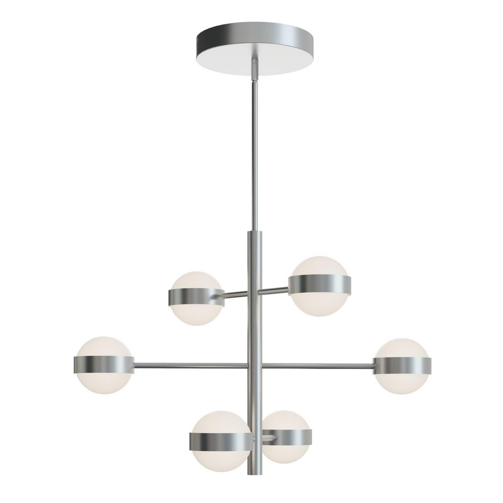 Verona 30" 6-Light LED Pendant, Satin Nickel Finish - Bees Lighting