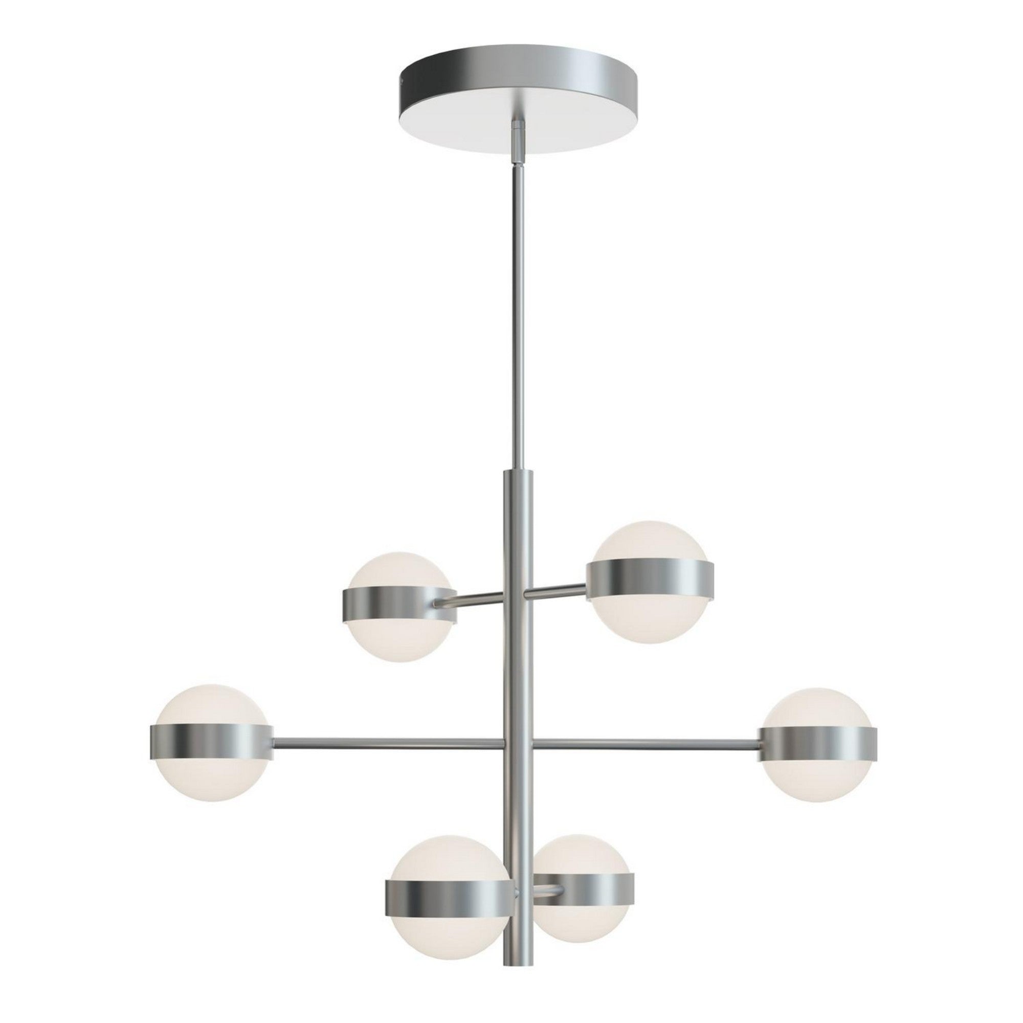 Verona 30" 6-Light LED Pendant, Satin Nickel Finish - Bees Lighting