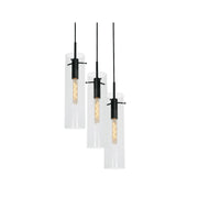 Vista 18" 3-Light Pendant, Black Finish - Bees Lighting