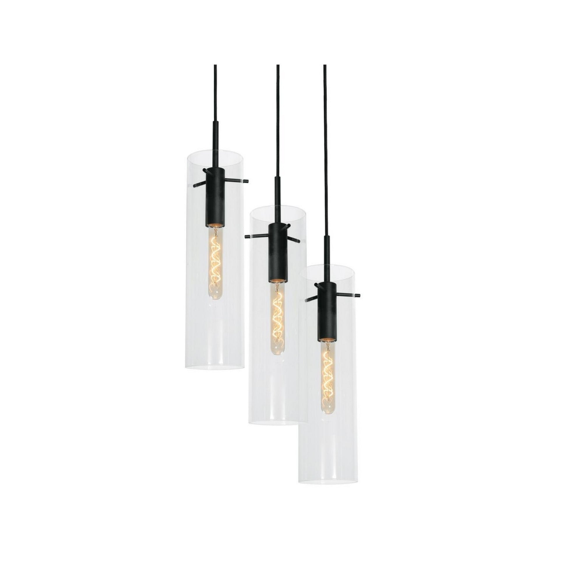 Vista 18" 3-Light Pendant, Black Finish - Bees Lighting