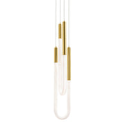 Adel 16" Double LED Pendant, Light Antique Brass Finish - Bees Lighting