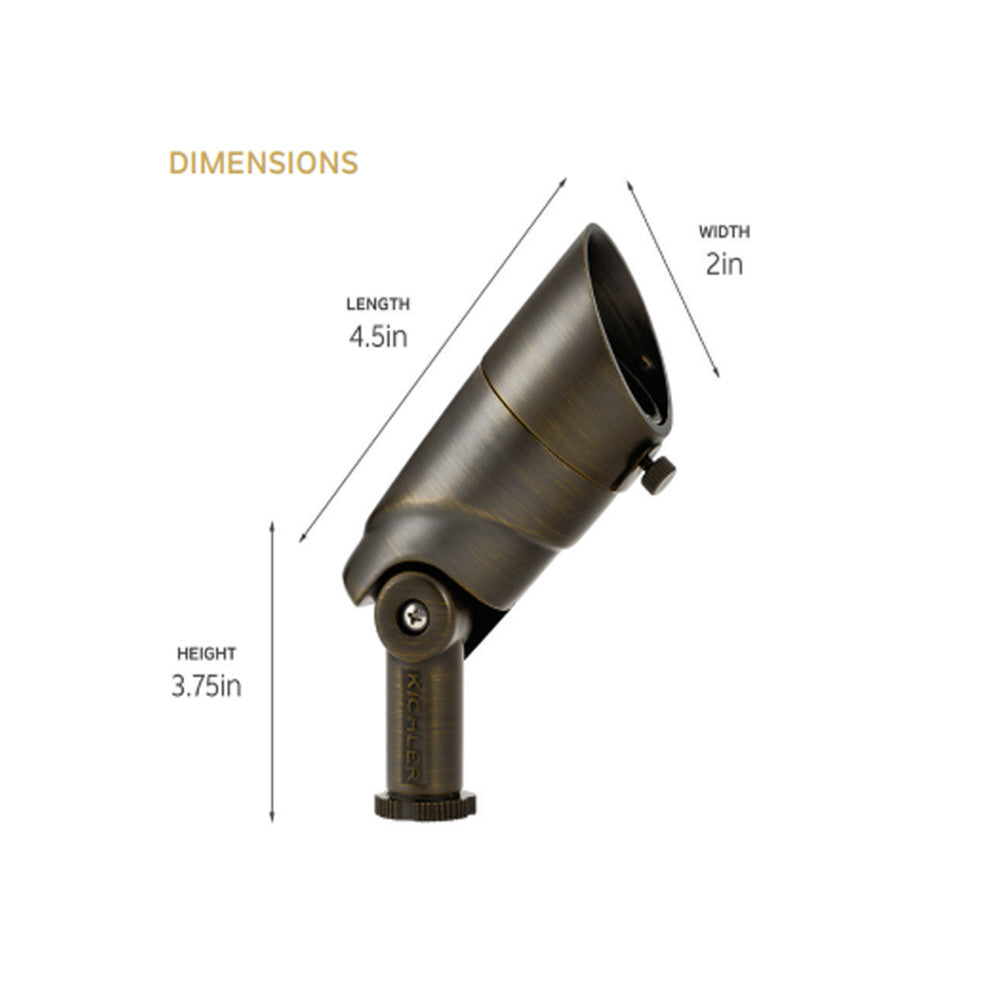LED 3000K Small Spot Light, 15 Degree, Centennial Brass - Bees Lighting