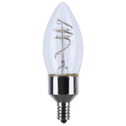 Reminiscent Gray Coil Filament B11 LED Bulb, 4 Watts, 350 Lumens, 2700K, E12 Candelabra Base - Bees Lighting