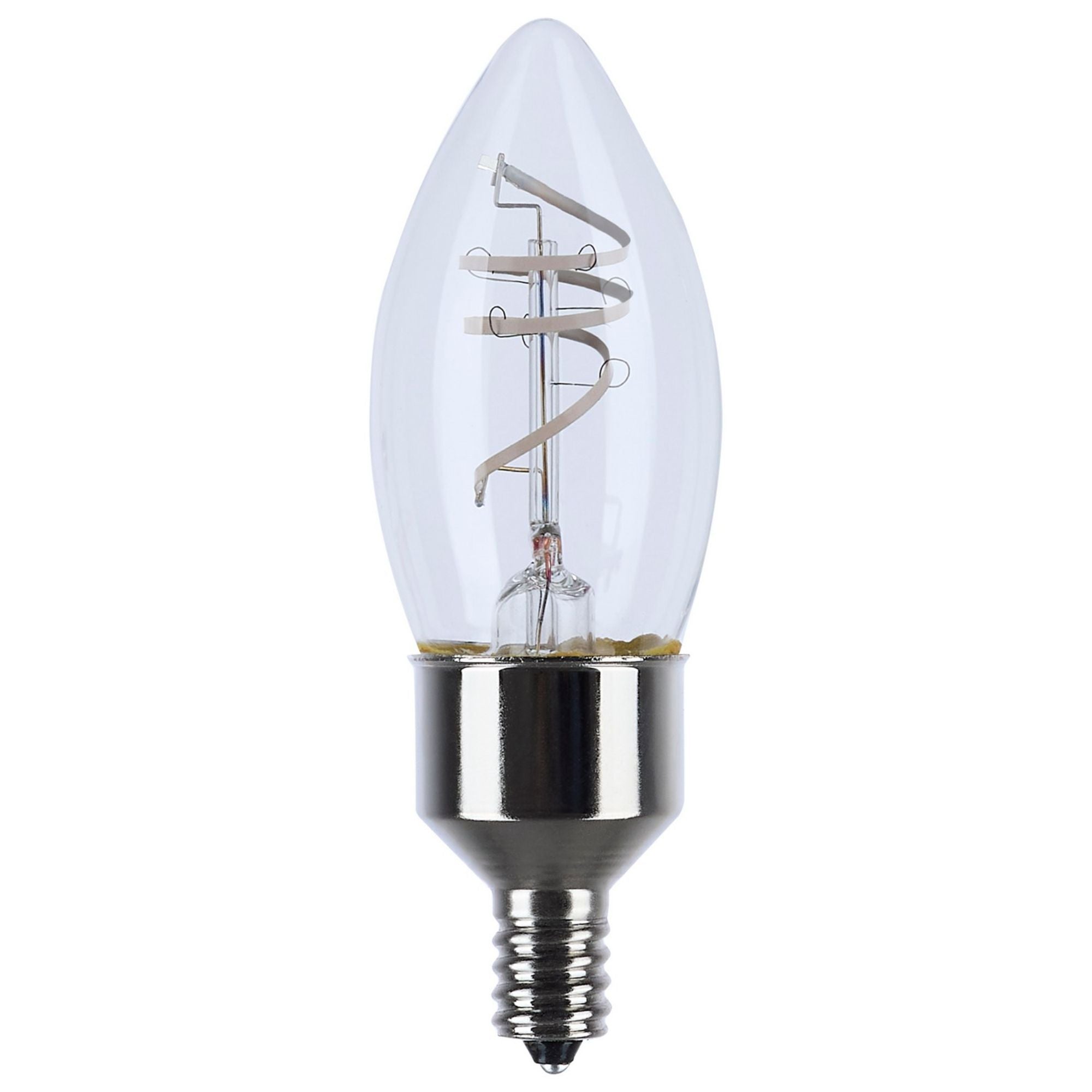 Reminiscent Gray Coil Filament B11 LED Bulb, 4 Watts, 350 Lumens, 2700K, E12 Candelabra Base - Bees Lighting