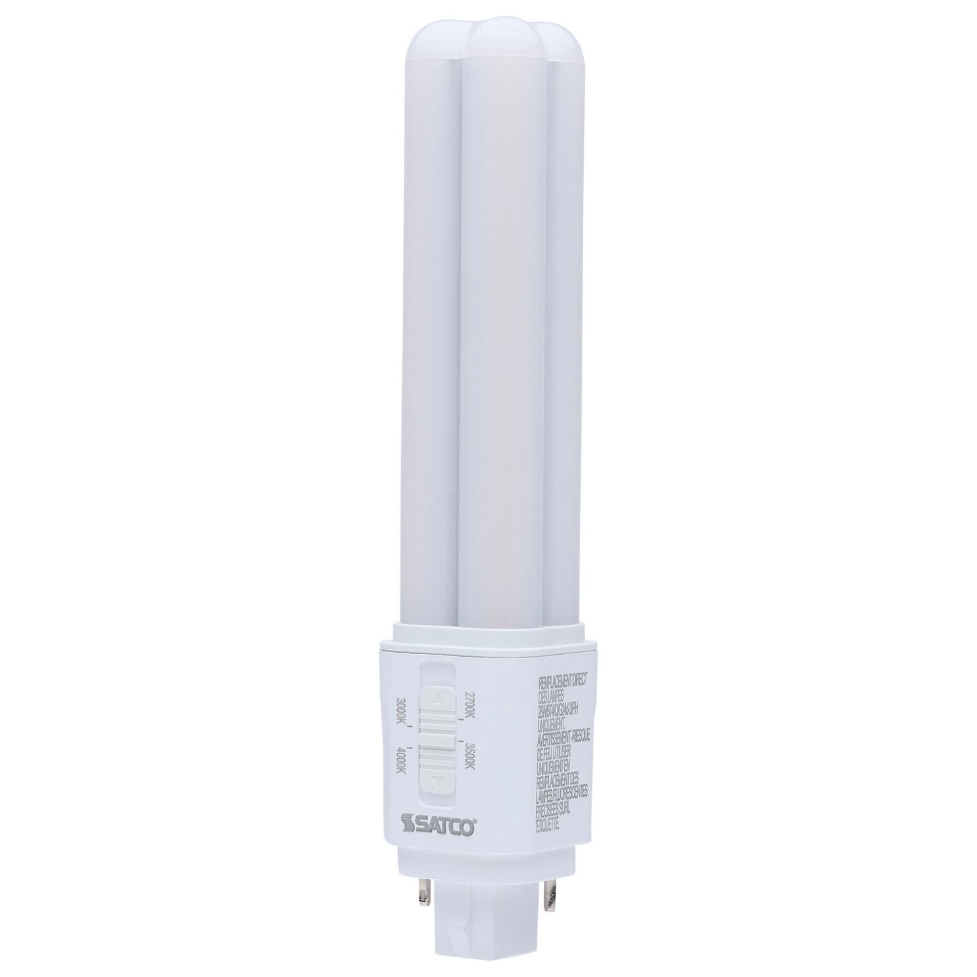 2 pin PL LED Lamp, 9W, 1200 Lumens, Ballast Bypass, 27K|30K|35K|40K, G24d Base