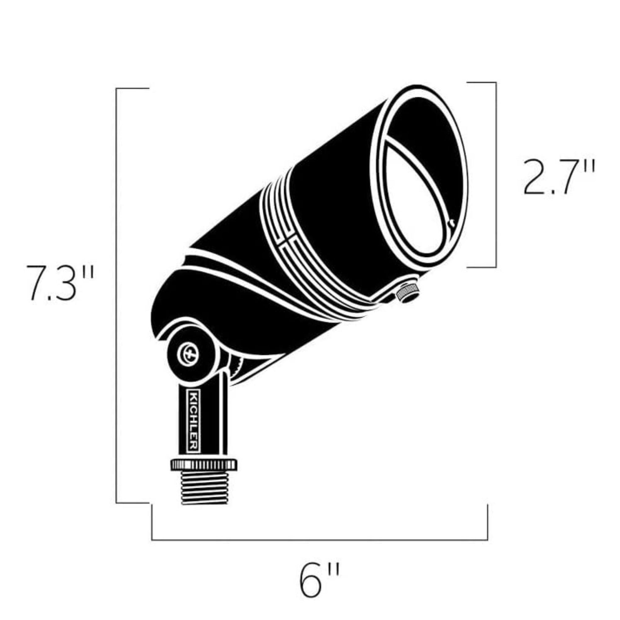 VLO 2700K Large 60 Degree Wide LED Flood Light, Centennial Brass