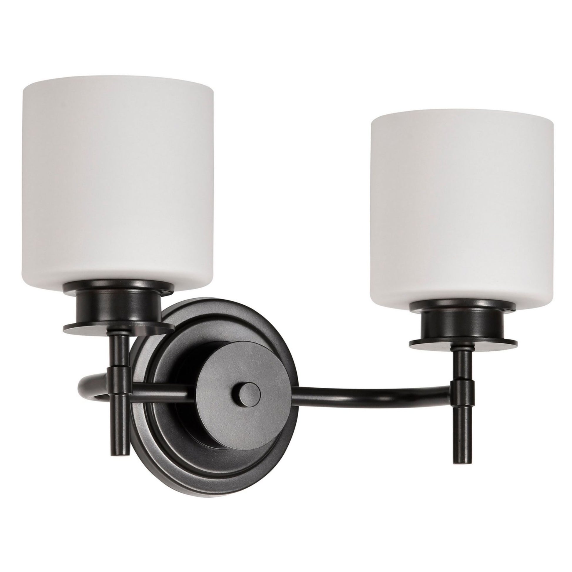 Warren Bathroom Vanity Light, Gun Metal Finish, Satin White Glass - Bees Lighting