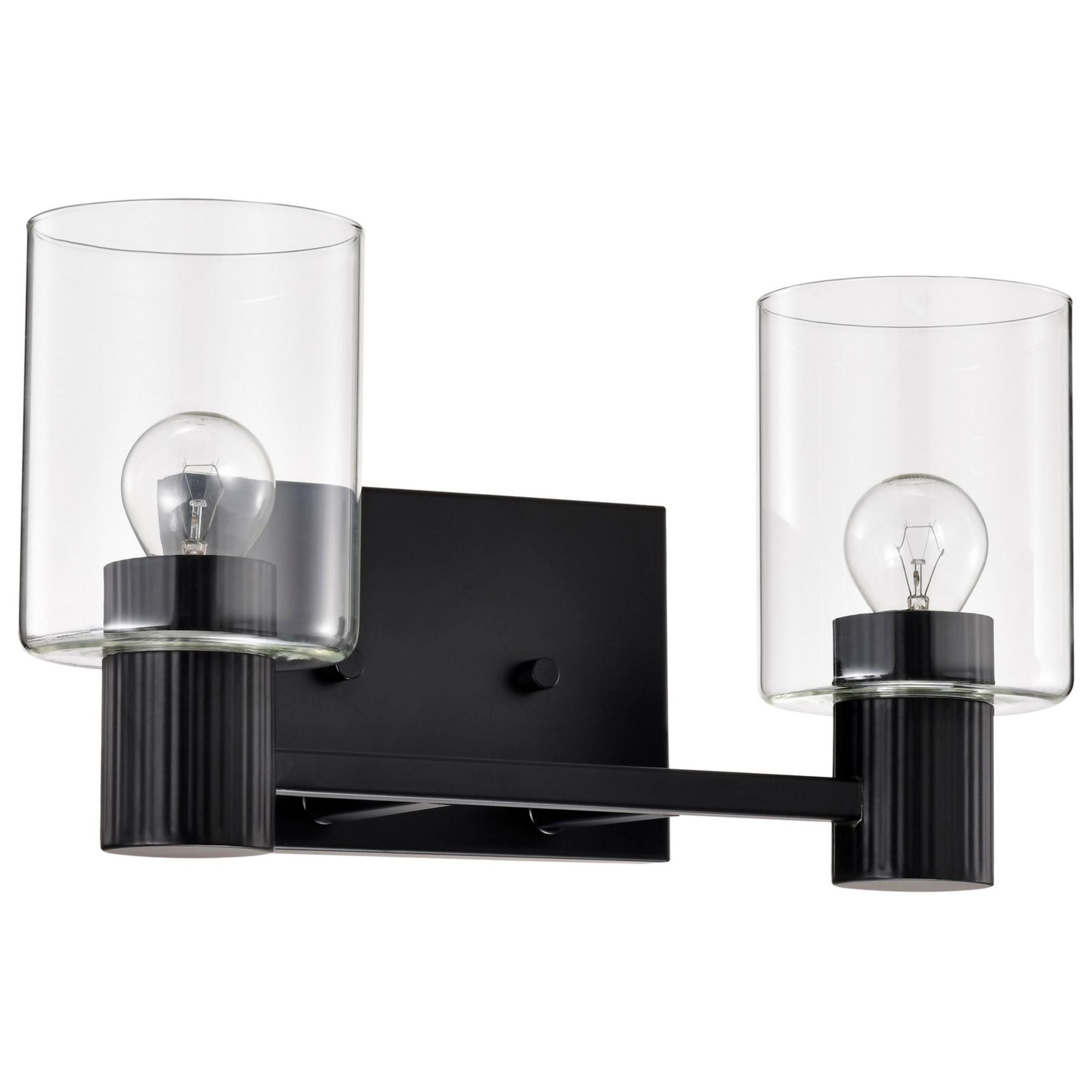 Clarksville Vanity Light, Matte Black Finish, Clear Glass - Bees Lighting