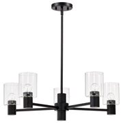 Clarksville 28" 5 Lights Chandelier, Matte Black Finish - Bees Lighting