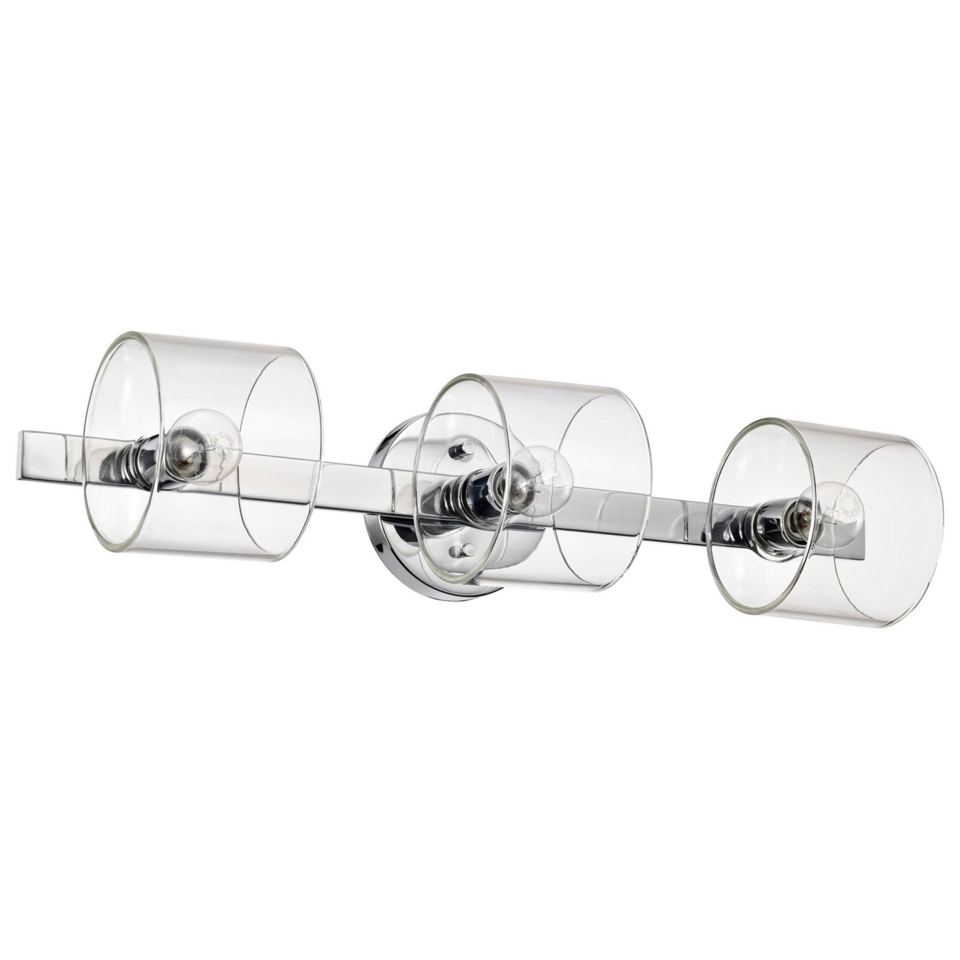 Marlowe Bathroom Vanity Light, Polished Nickel Finish, Clear Glass - Bees Lighting