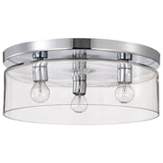 Marlowe 15" 3 Lights Flush Mount, Polished Nickel Finish - Bees Lighting