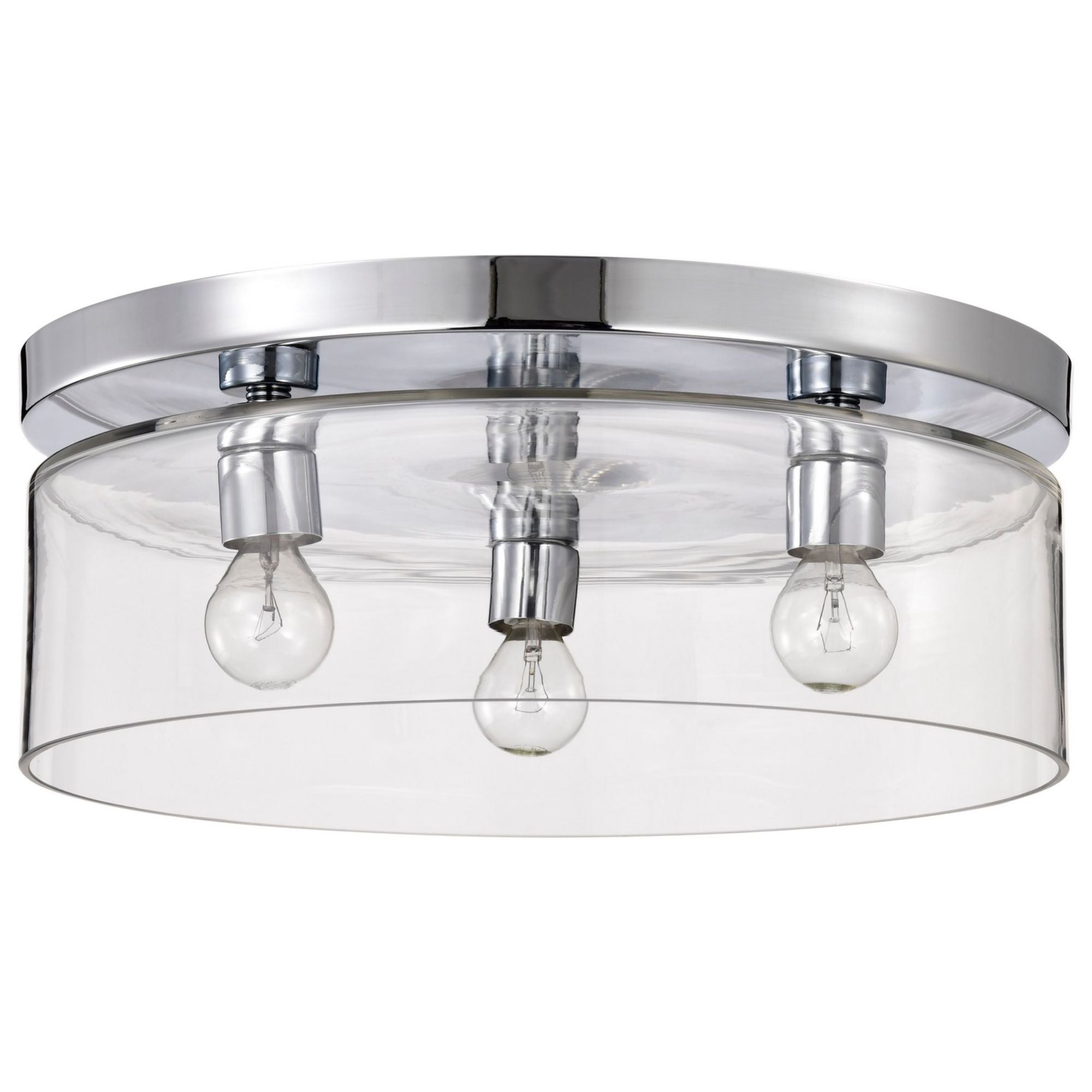 Marlowe 15" 3 Lights Flush Mount Light, Polished Nickel Finish