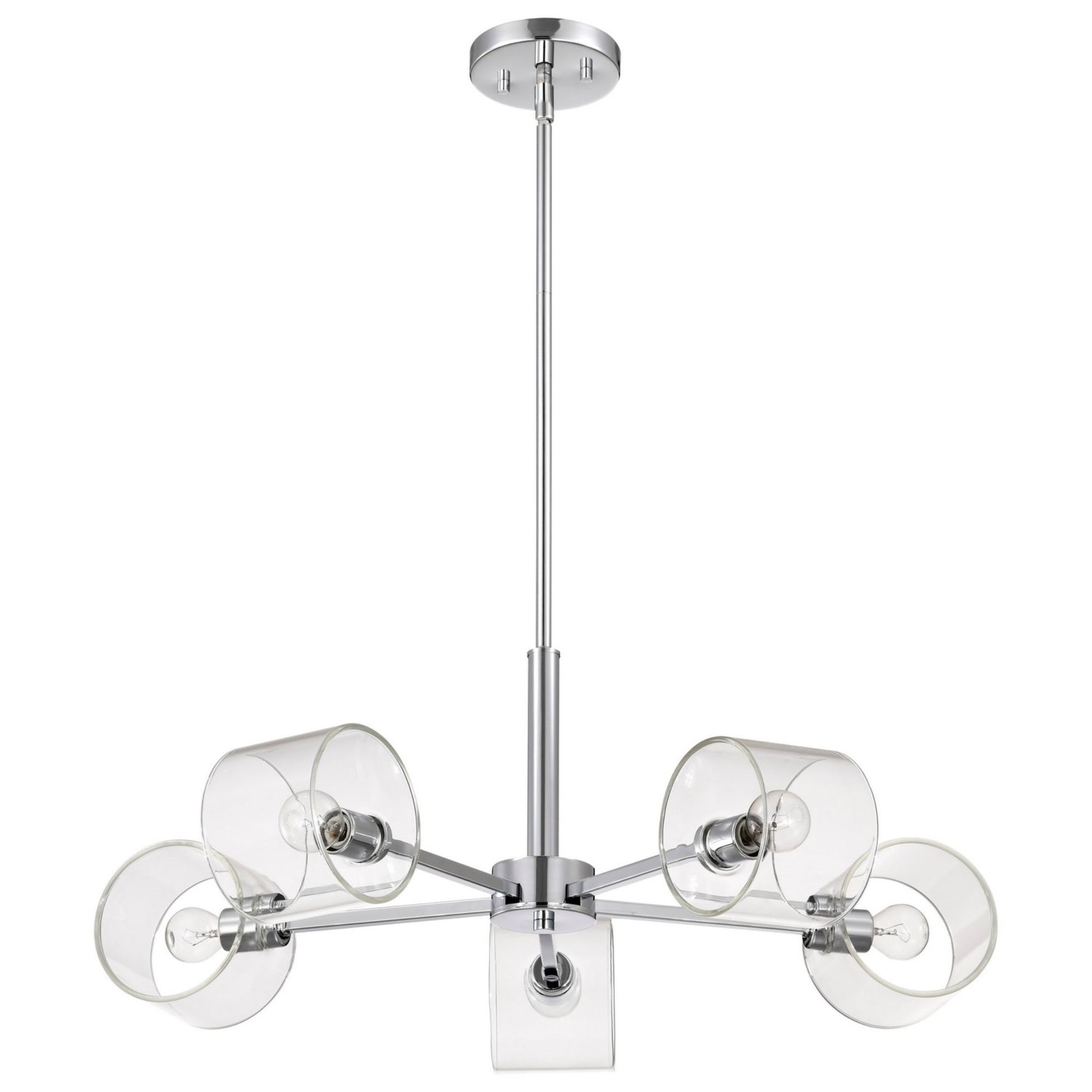 Marlowe 28" 5 Lights Chandelier, Polished Nickel Finish - Bees Lighting