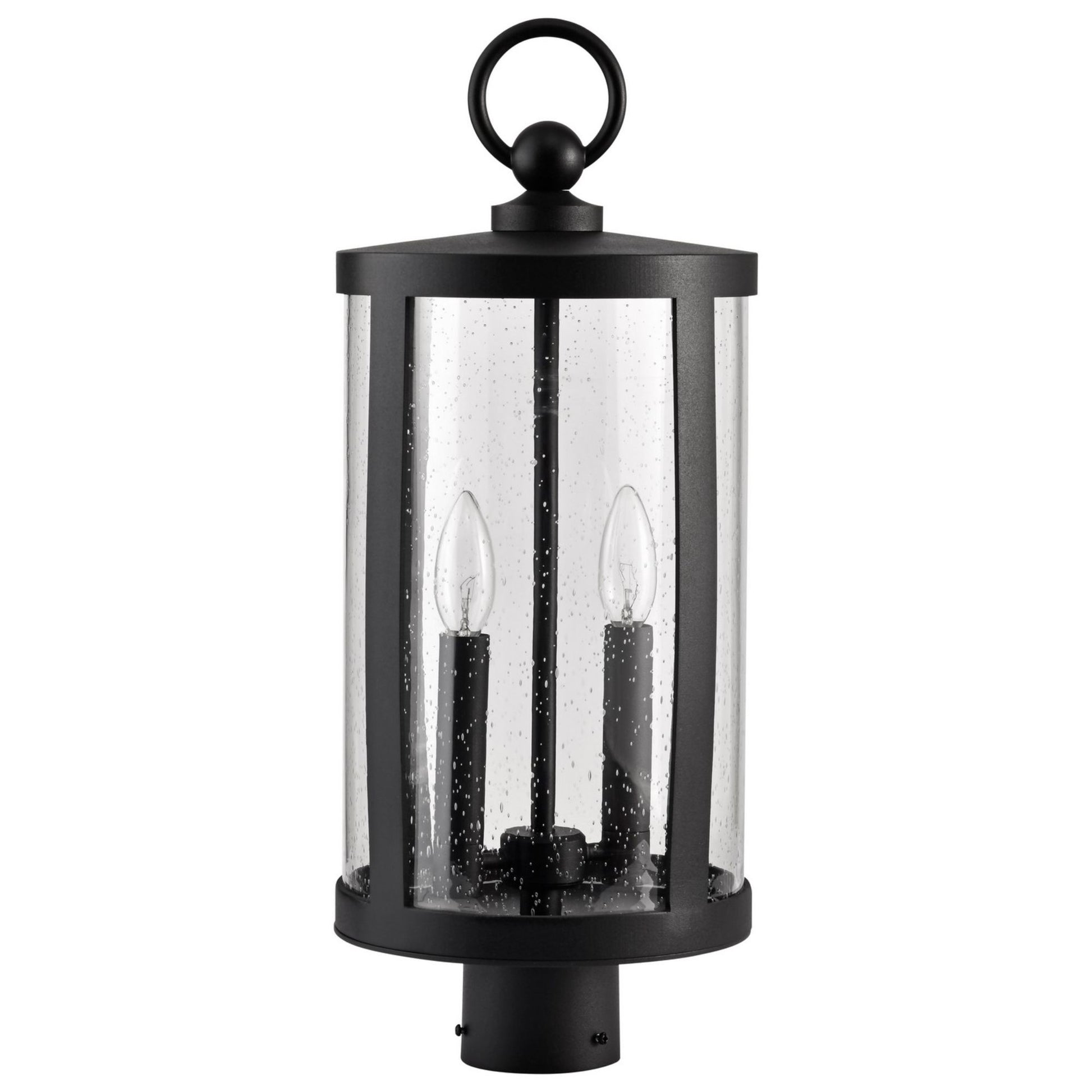 Broadstone 22" 2 Lights Lamp Post, Matte Black Finish - Bees Lighting