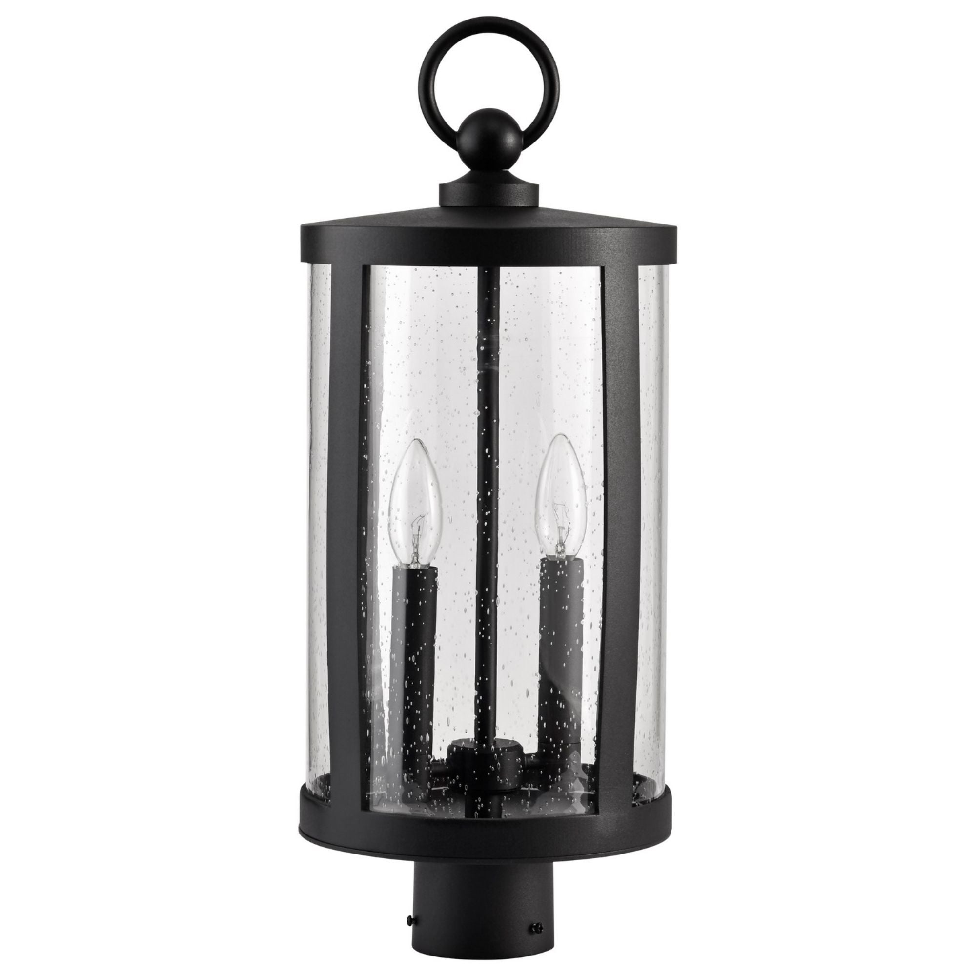Broadstone 22" 2 Lights Lamp Post, Matte Black Finish - Bees Lighting