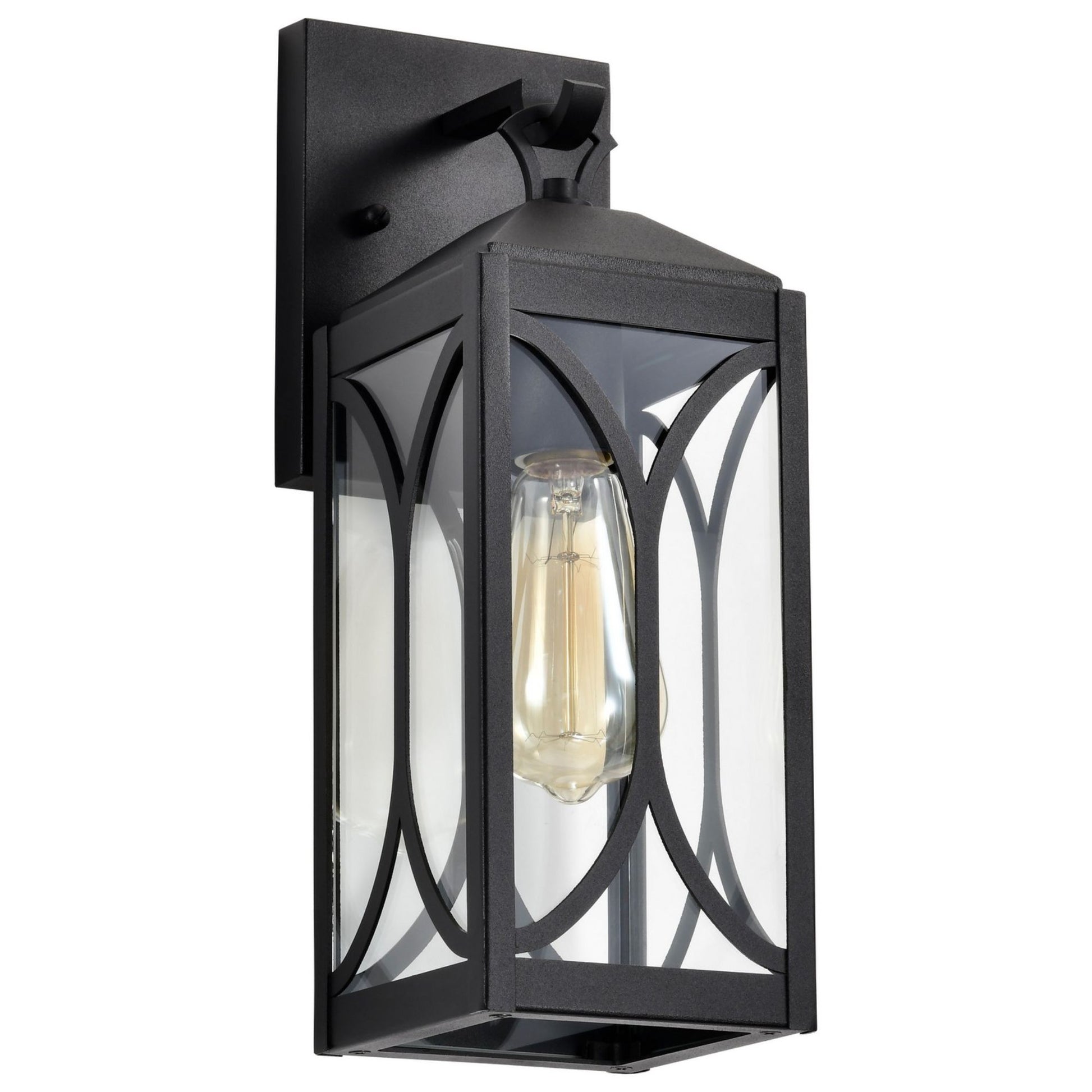 Oaklyn 1 Light Outdoor Wall Light, Matte Black Finish, Clear Glass - Bees Lighting