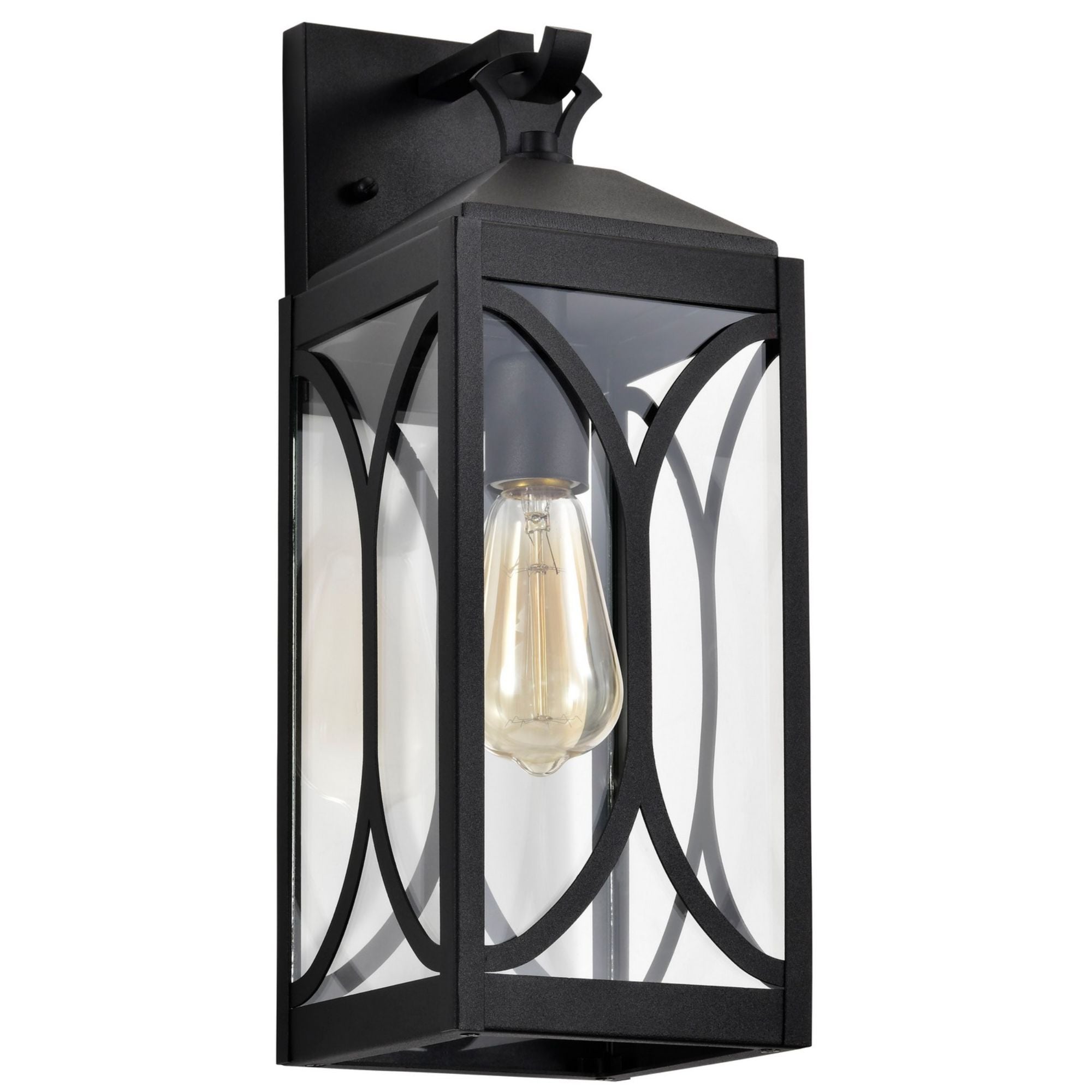 Oaklyn 1 Light Outdoor Wall Light, Matte Black Finish, Clear Glass - Bees Lighting