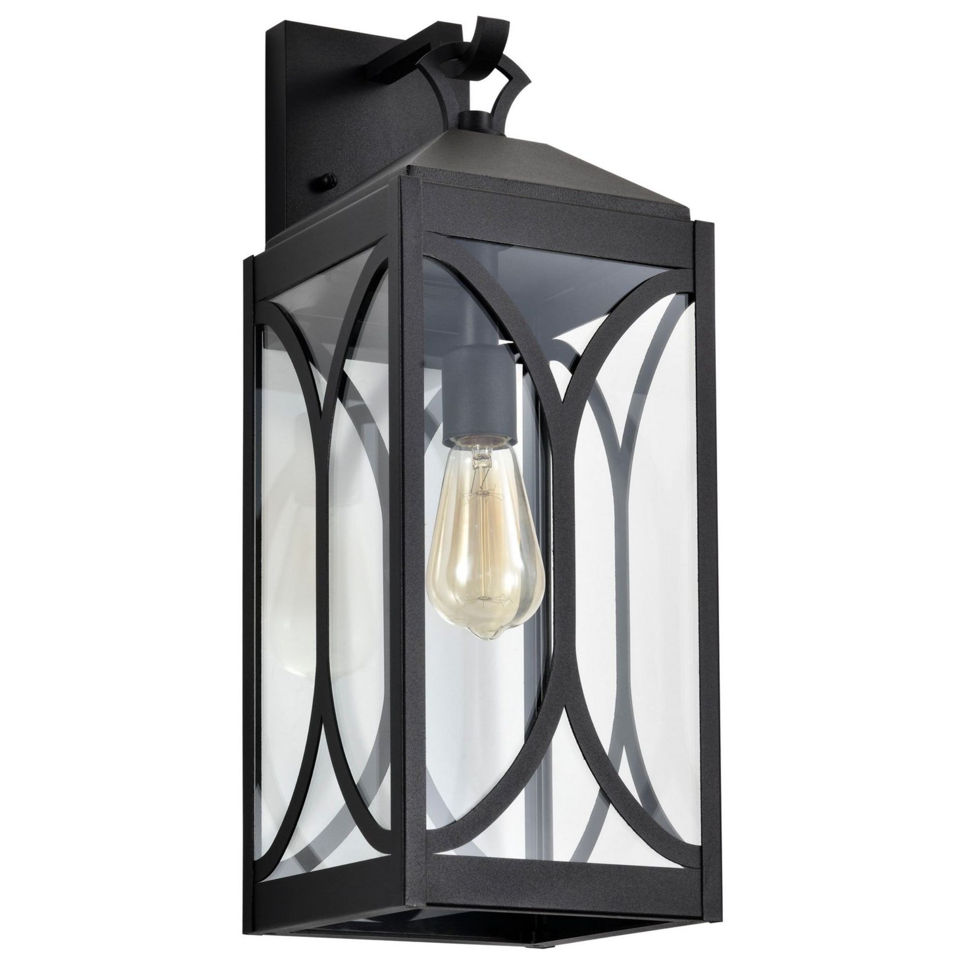 Oaklyn 1 Light Outdoor Wall Light, Matte Black Finish, Clear Glass - Bees Lighting