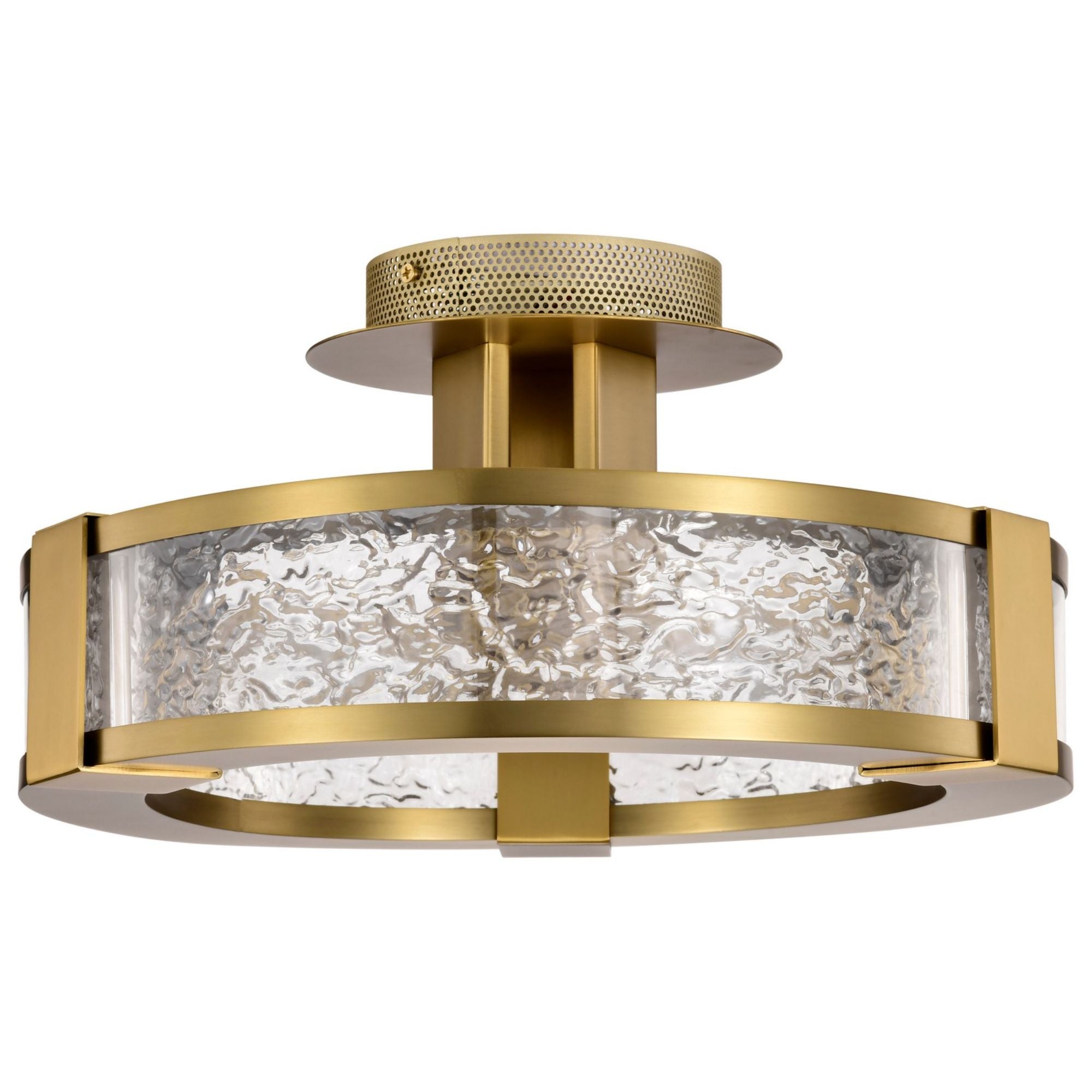 Darrow 14" LED Semi-Flush Mount Light, Acrylic Panels - Bees Lighting
